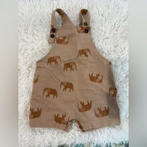 Carter's Tan Elephant Print Overalls